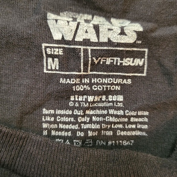 Star Wars Mens Black T-Shirt Sz M Death Star Christmas Tree Fifth Sun 8 Bit - Picture 3 of 6